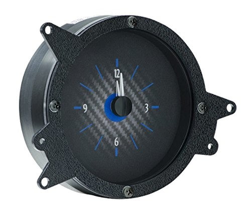 Dakota Digital VLC-69F-MUS-C-B Analog Clock Gauge Compatible with 1969 70 Ford Mustang for VHX gauges Carbon Fiber Blue Backlighting