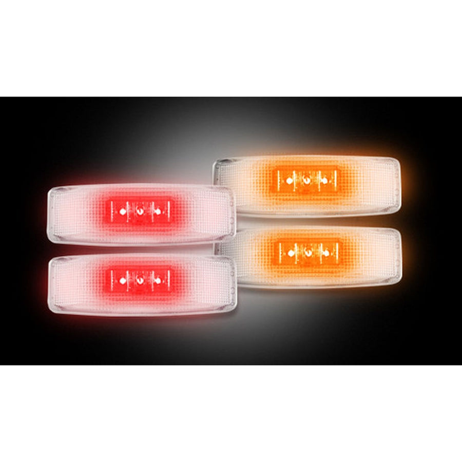264130CL Recon LED Fender Lights 1994-2001 Dodge RAM Dually (4-Piece Set) - Clear Lens with Chrome Trim