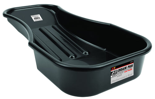 2.8 Quart Performance Tool W4073 Heavy Duty Oil Drain Pan with Splash Guard and Tapered Spout for Lawn Equipment and Motorcycles