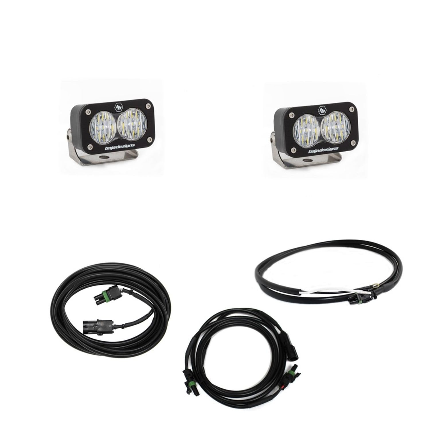 Baja Designs S2 Sport Dual LED Reverse Light Kit for Jeeps Wrangler JL - Wide Cornering Clear Lens (Upfitter Wiring Harness)