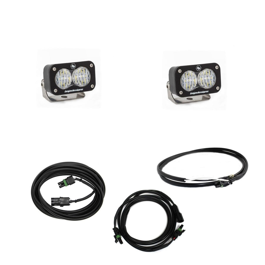 Baja Designs S2 Sport Dual LED Reverse Light Kit for Jeeps Wrangler JL - Wide Cornering Clear Lens (Upfitter Wiring Harness)