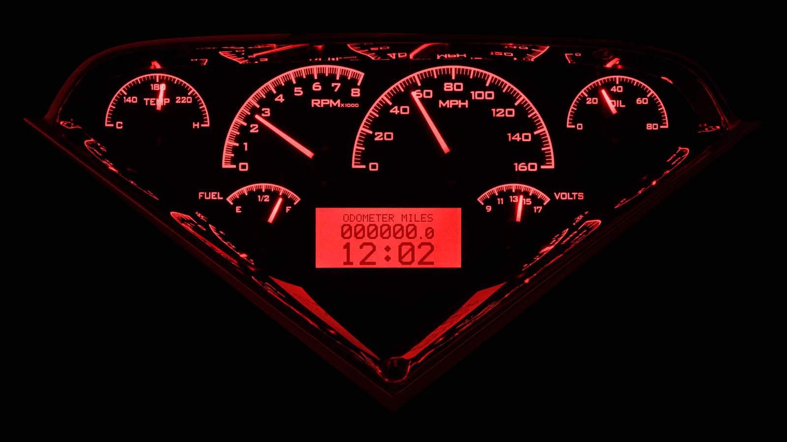 Carbon Fiber Face - Red Display 55-59 Chevy Truck VHX System