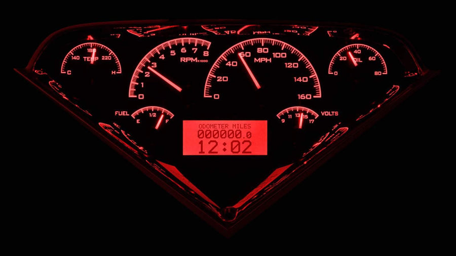 Carbon Fiber Face - Red Display 55-59 Chevy Truck VHX System