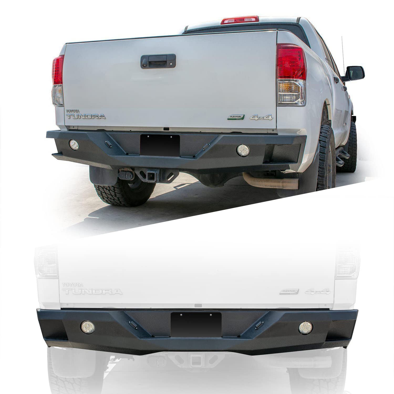 Rear DV8 Offroad Bumper for 2007-2013 Toyota Tundra | Lightweight Design | Powder Coated Protection | Accepts (2) 3.5-inch Round Lights
