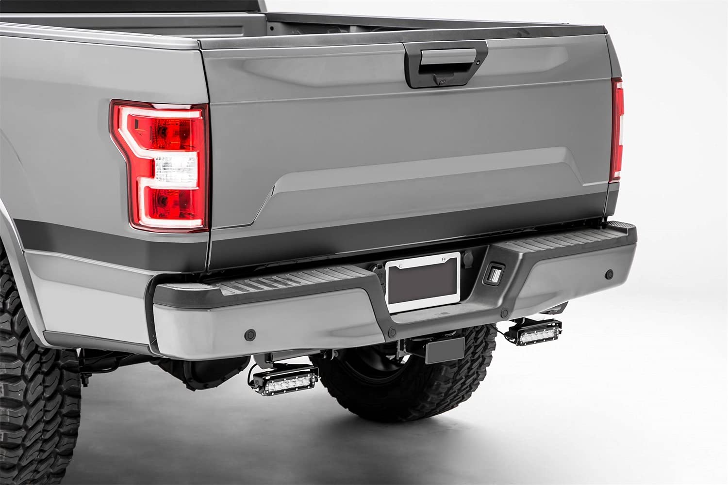 ZROADZ LED Mounting Bracket & Kit Under Rear Bumper - Compatible w/ 2018-2020 Ford F-150 - with (2) 6 Inch ZROADZ Single Row Slim LED Lights (Included) with Wiring Harness - PN Z385662-KIT, Black