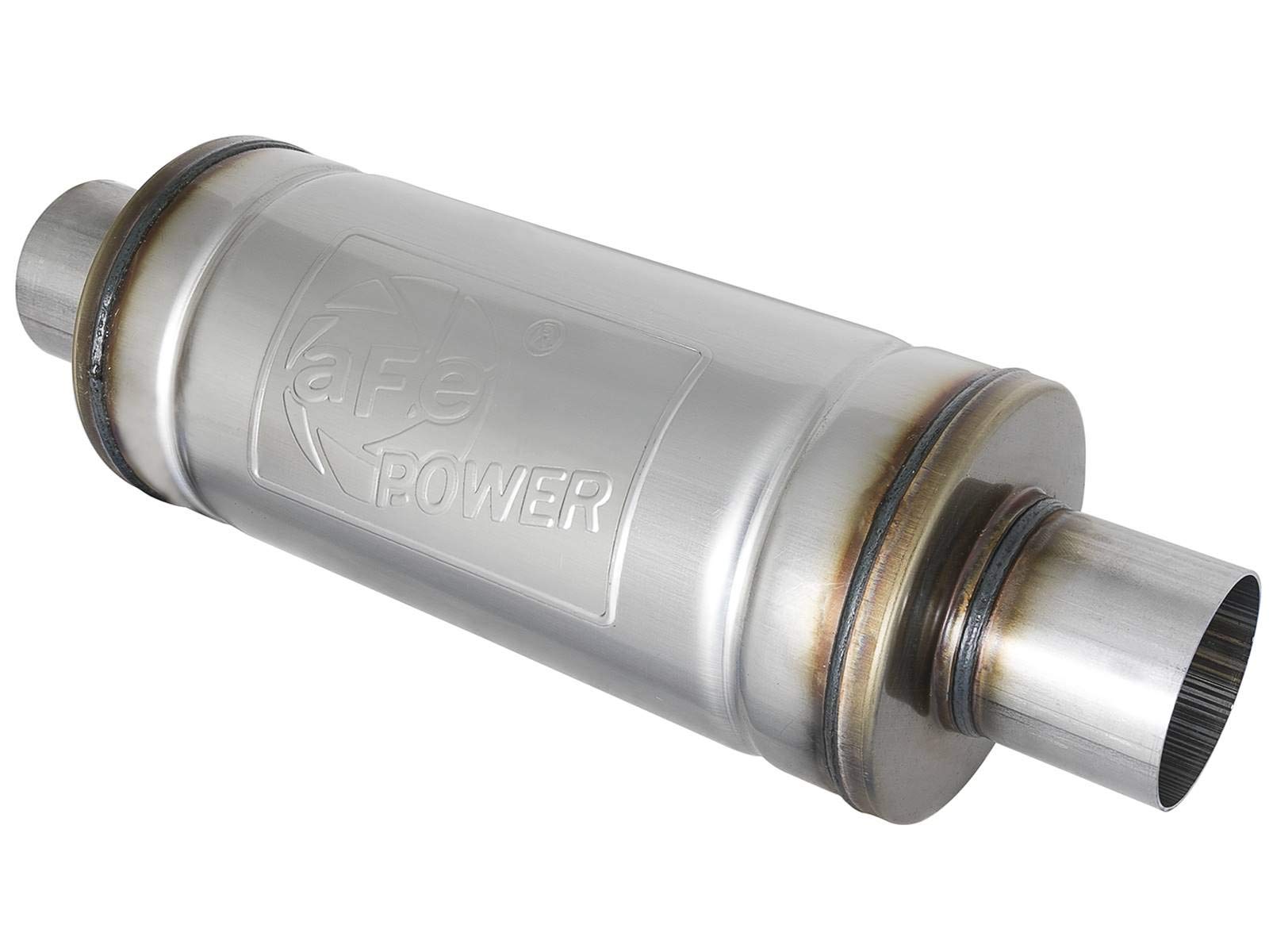 Mach Force-Xp aFe Power 14" Length Muffler (2-1/2"ID Inlet/Outlet, 6" Diameter)