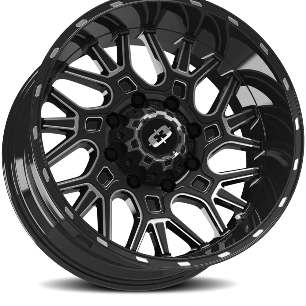 404 Brawl Vision 24x12 8x180-51mm Black/Milled Wheel Rim 24" Inch