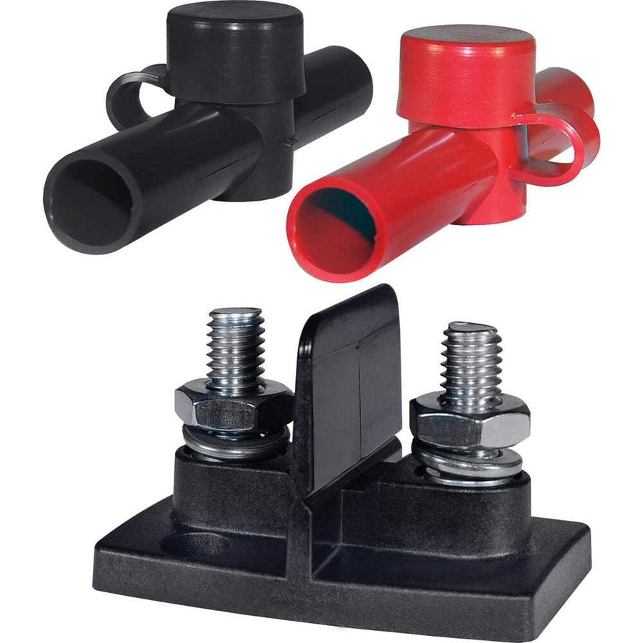 Dual Powerpost Blue Sea Connectors One Black and One Red Insulator 2016