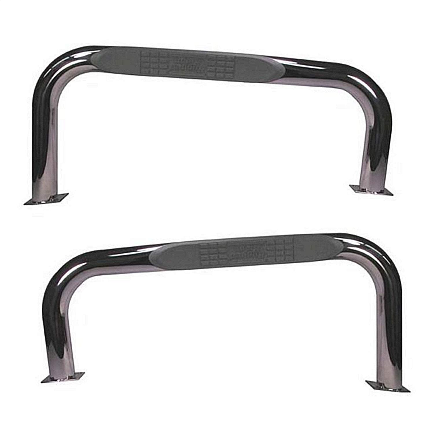 Rugged Ridge Tube Side Step Kit 11593.04, Round, 3 Inch, Stainless Steel; 97-06 Wrangler TJ