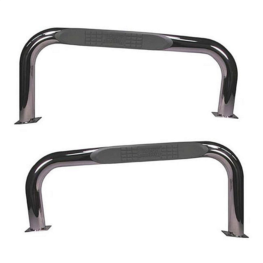 Rugged Ridge Tube Side Step Kit 11593.04, Round, 3 Inch, Stainless Steel; 97-06 Wrangler TJ
