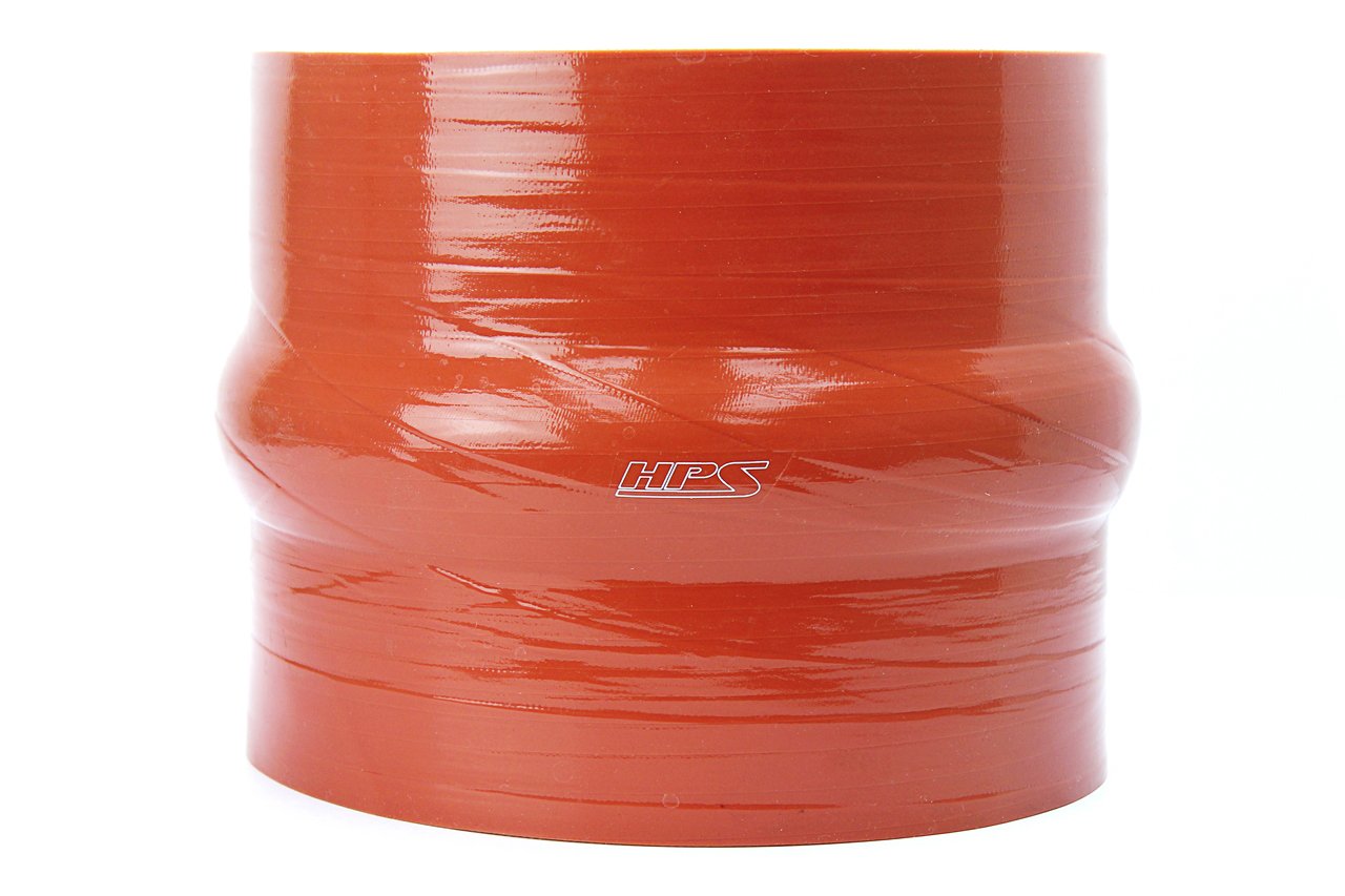 HPS Silicone 8" ID, 6" Length, Hump Coupler Hose, Ultra High Temp 6-Ply Aramid Reinforced, 20 Psi Max. Pressure, 500F Max. Temperature, SHC-800-L6-HOT, Orange