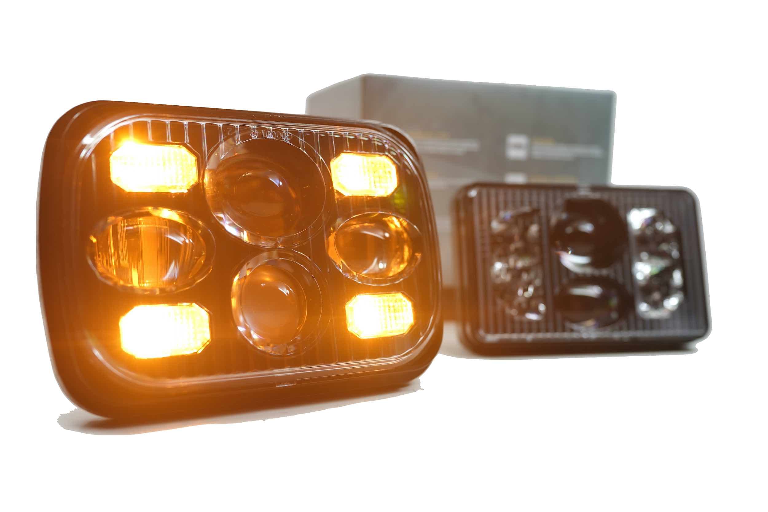 Sealed5 Morimoto LED Headlight Housing Replacement, Universal 5x7, BI-LED Ultra Bright Upgrade with Switchback DRL’s, Flicker & Error Free, Plug and Play Assembly, DOT Approved (1x LF268)