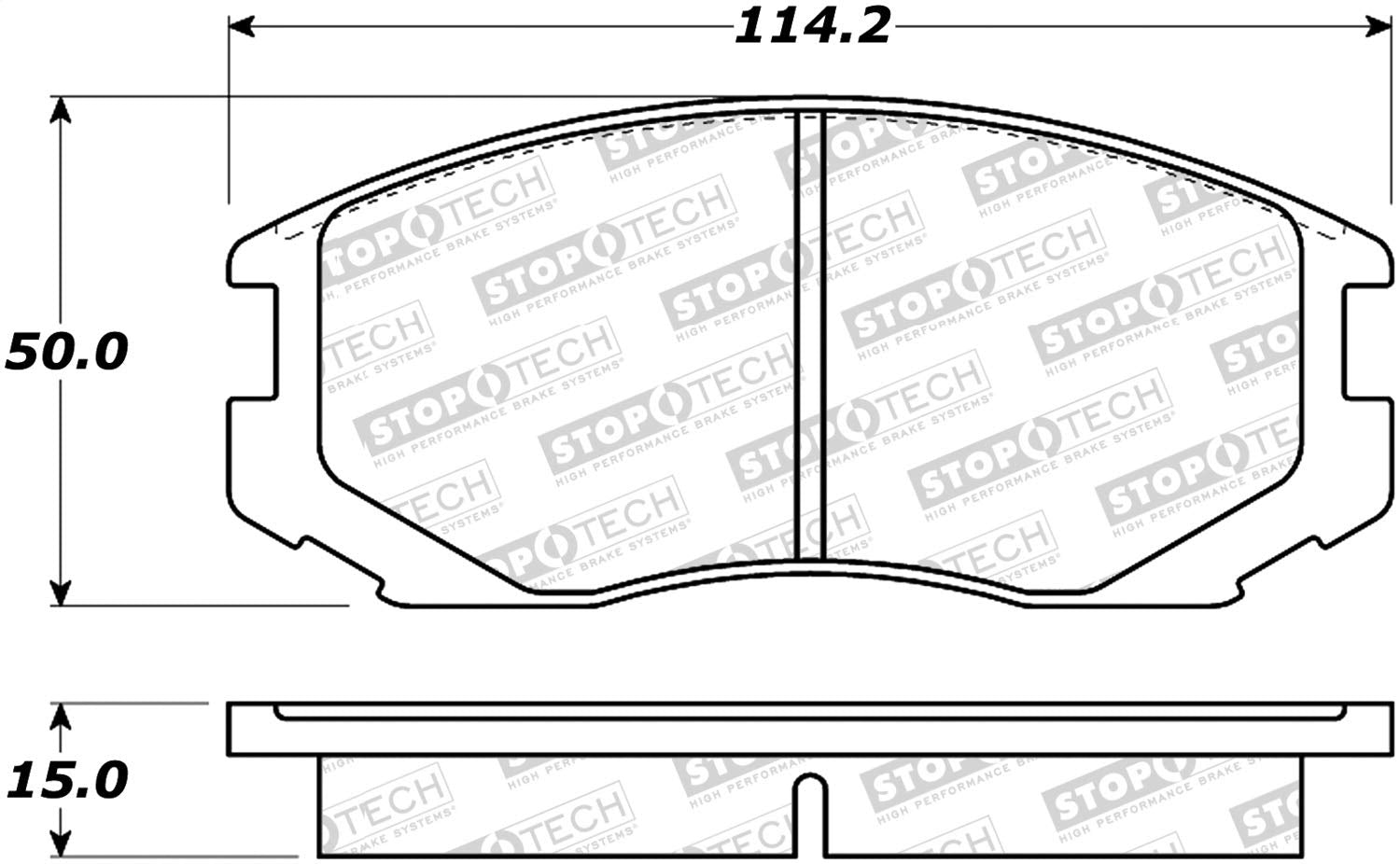 Front StopTech 308.06020 Brake Pads with Shims and Hardware Street