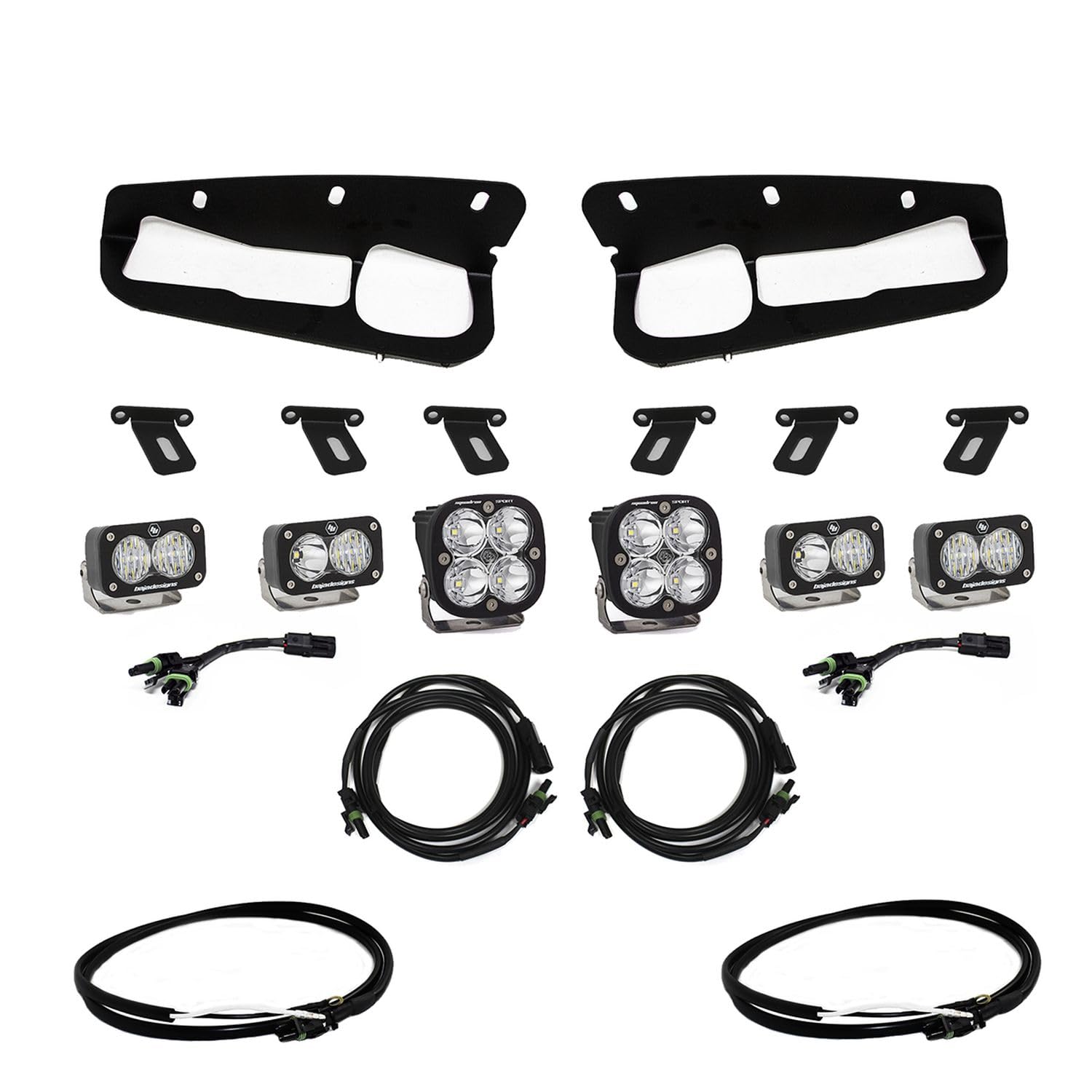 Squadron Sport/S2 Sport Baja Designs Fog Pocket Kit - '21-22 Bronco (Multi-Pattern; Clear; Upfitter Wiring)