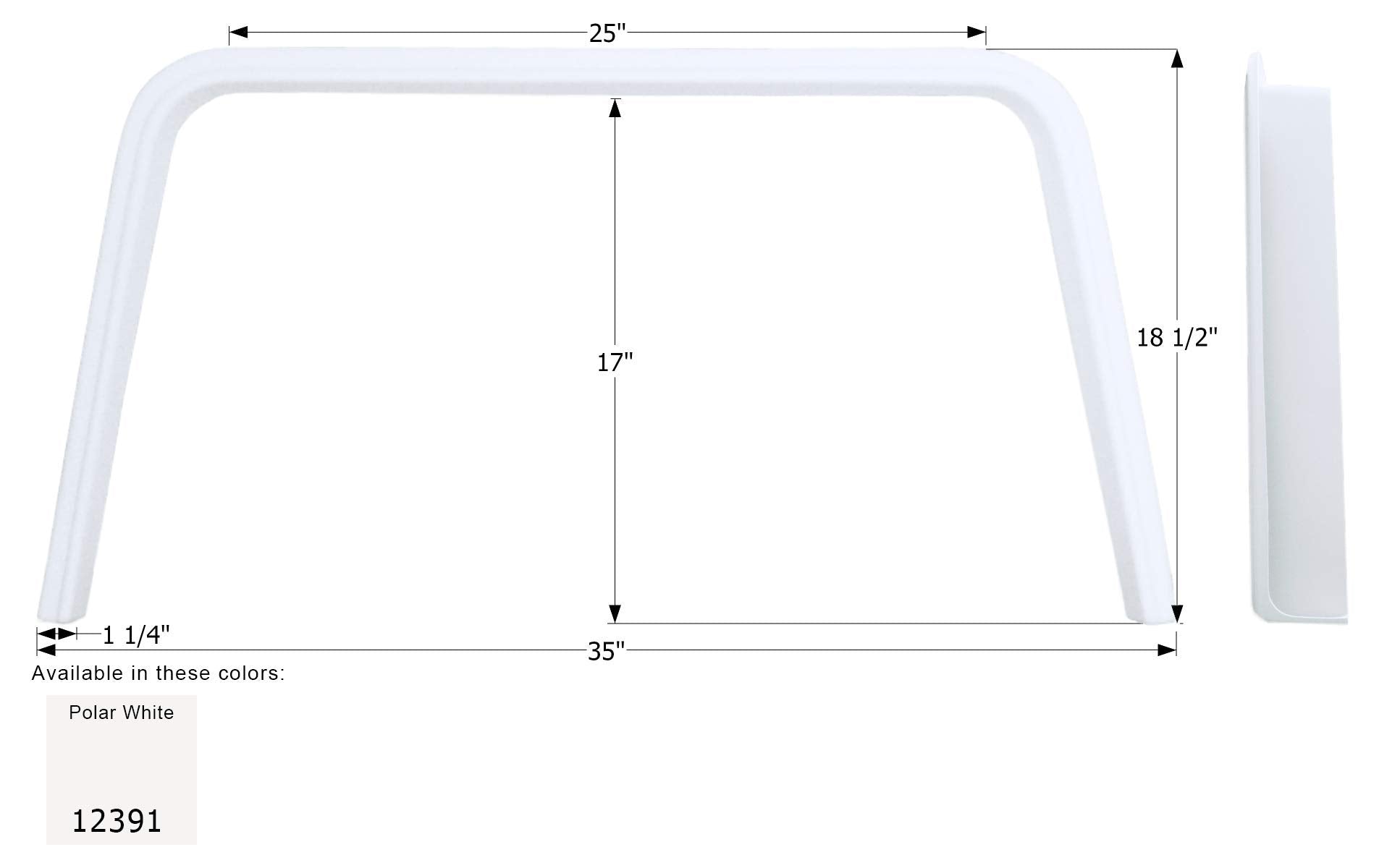 Fender Skirt ICON, Single, Coachmen, FS2391, Polar White
