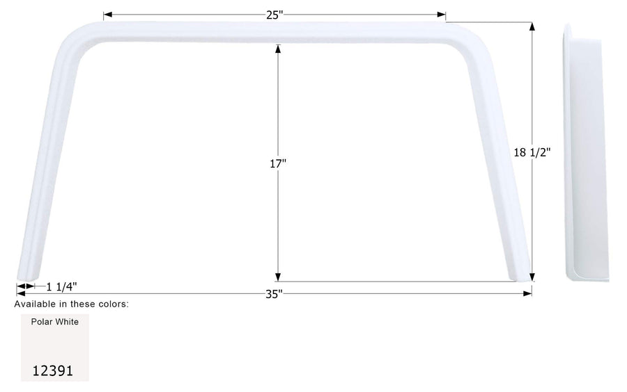 Fender Skirt ICON, Single, Coachmen, FS2391, Polar White