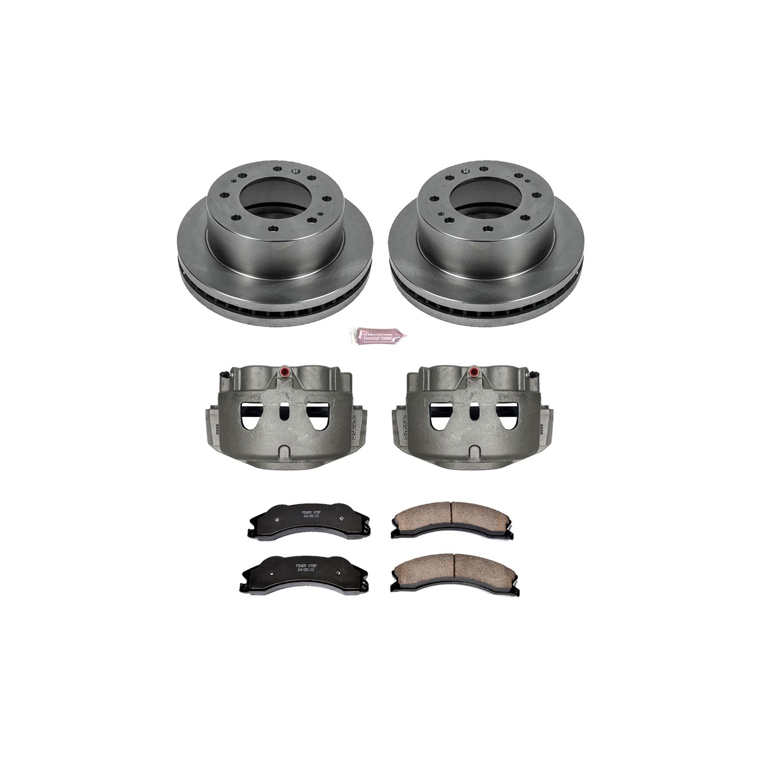 Power Stop KCOE5559 Replacement Autospeciality Front Caliper Kit- OE Rotors, Ceramic Brake Pads, Calipers For Silverado 2500, Silverado 3500, Sierra 2500, Sierra 350 [Model Specific]