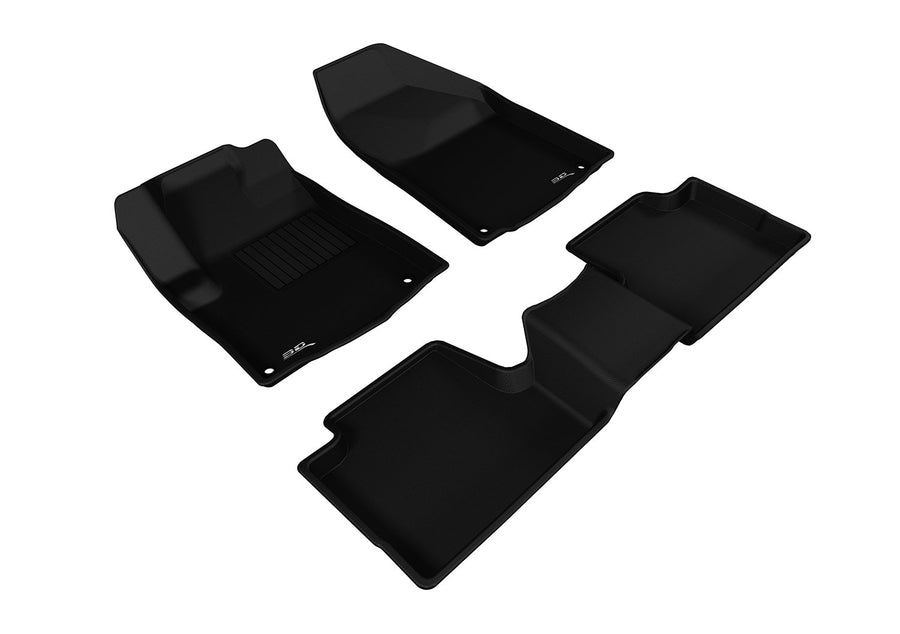 Kagu Floor Mat (Black) 3D MAXpider Custom Fit for 2014-2015 Jeep Cherokee (KL) - 1ST Row 2ND Row