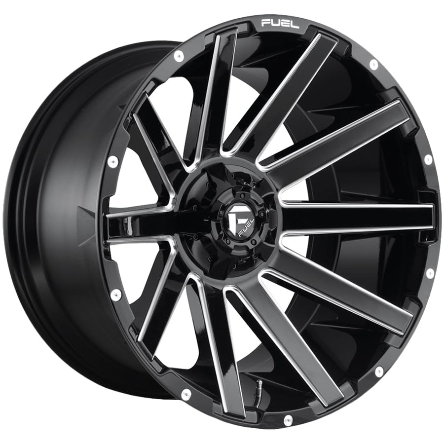 D615 FUEL OFF-ROAD CONTRA 22X10, 5X4.5/5.0, 4.79, -18mm GLOSS BLACK MILLED - D61522002647