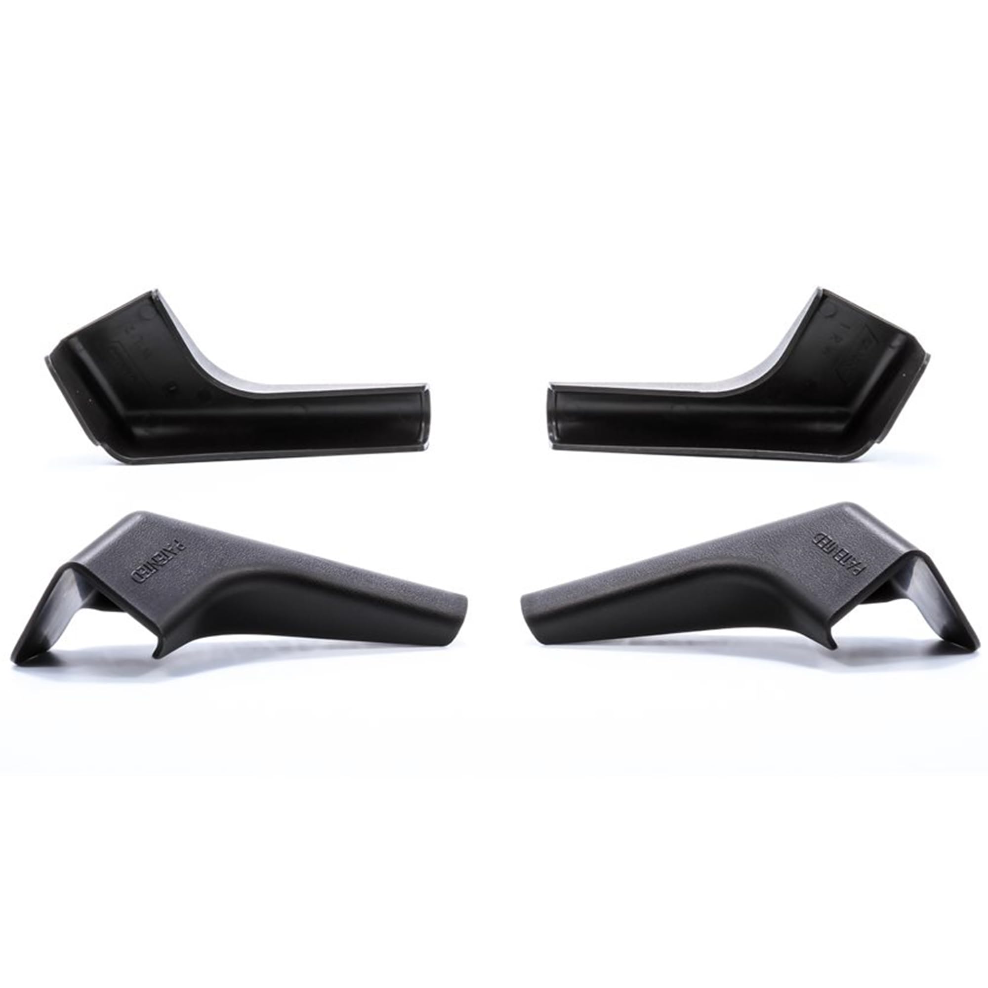 Camco RV Gutter Spouts with Extensions Built-in | Direct Rain Water Runoff Away from The RV | Features an Easy Installation, a Sun Resilient Resin Construction, and Comes in a 4-Pack of Black (42452)