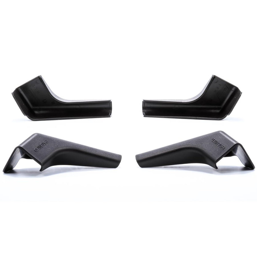 Camco RV Gutter Spouts with Extensions Built-in | Direct Rain Water Runoff Away from The RV | Features an Easy Installation, a Sun Resilient Resin Construction, and Comes in a 4-Pack of Black (42452)