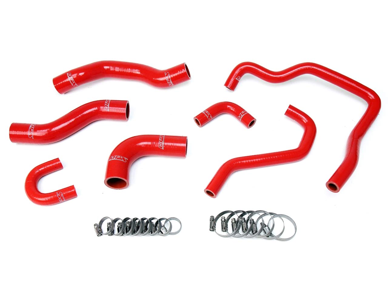 Red HPS 57-1478-RED Silicone Radiator and Heater Hose Kit Coolant