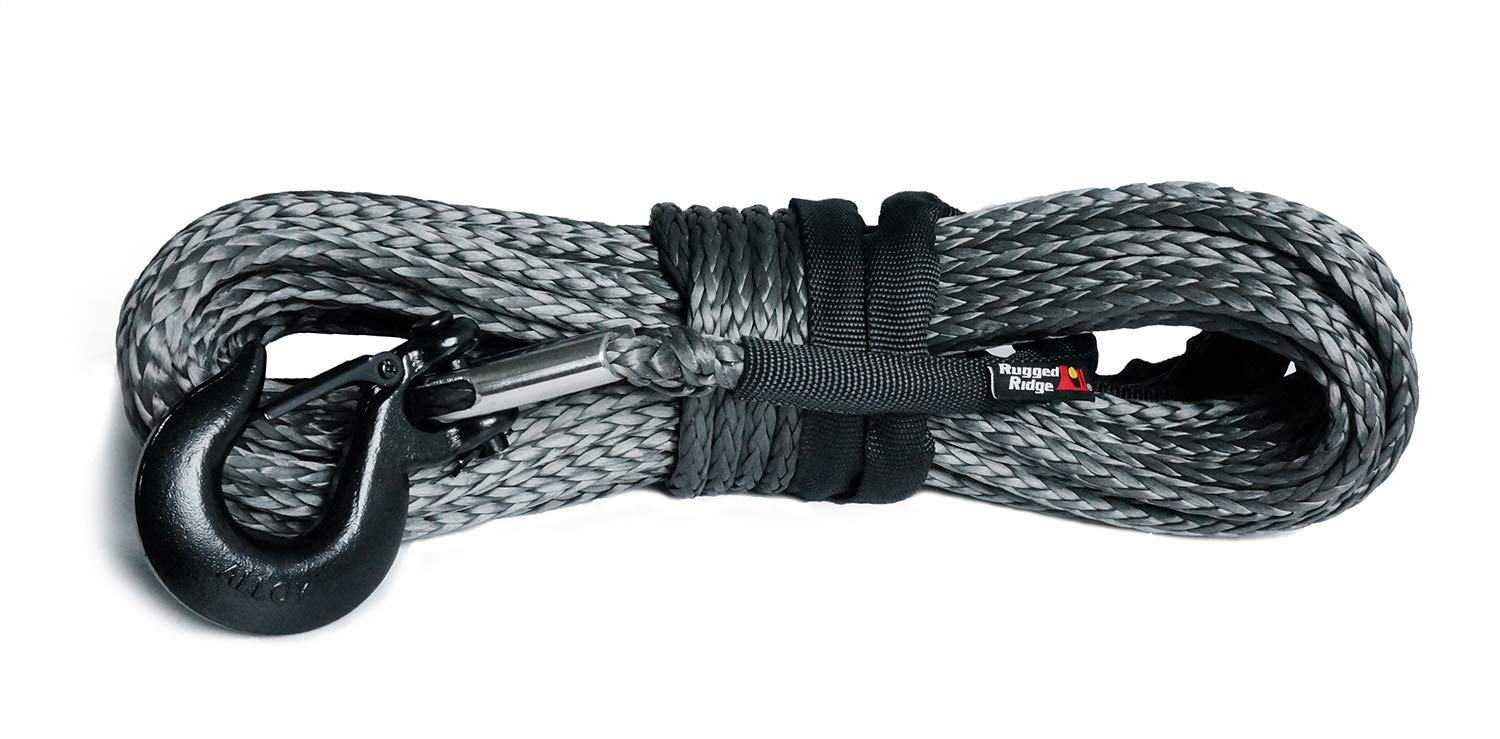 Synthetic Winch Line Rugged Ridge 15102.12, Dark Gray, 7/16 inch x 90 feet, Universal