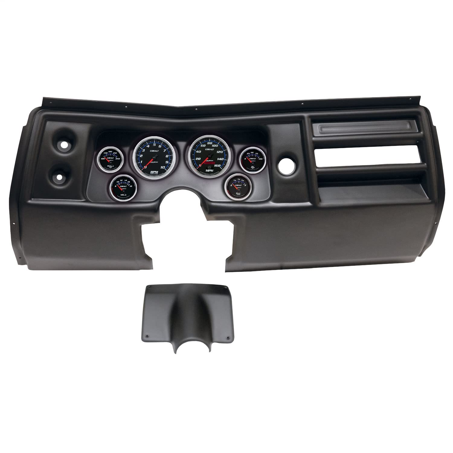 AutoMeter Dash Kit Direct Fit, (3 3/8" X2, 2 1/16" X4), Chevy Chevelle No Vent 68, Cobalt (2901-05)