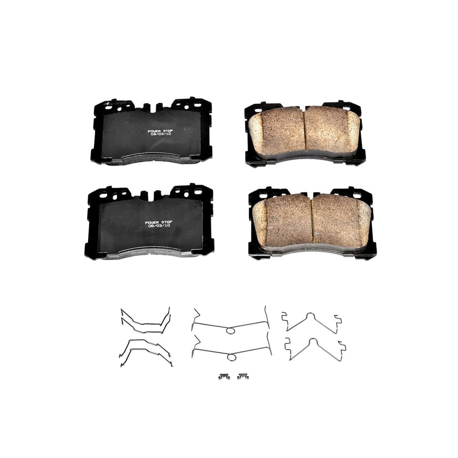 Power Stop Brake Kit Front For Lexus LS460 2007-17 |LS500 2019-23 |LS500h 2018-23 |LS600h 2008-16 |Toyota Mirai 2021-25 - Ceramic Brake Pads With Installation Hardware, 17-1282