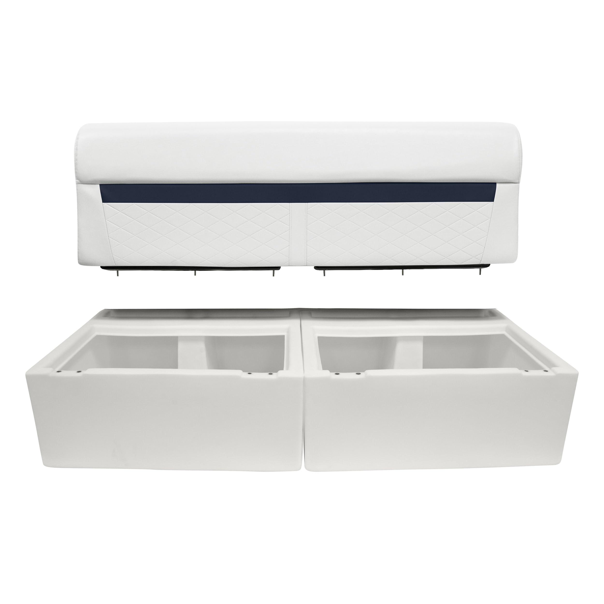 DLX106-1904 Wise DLX Series 55" Pontoon Bench Cushion Set - White/Mariner Blue