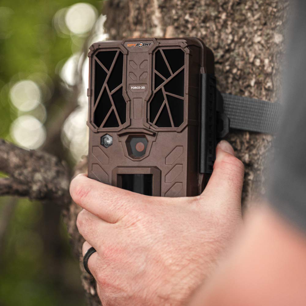 SPYPOINT Trail Camera FORCE-20 20MP HD Video w/ 48x High Power LEDs & Infrared Boost Tech for GREAT NIGHT IMAGE, 80' Flash Range, Low Glow Backlit Setup LCD Screen | NON-Cellular