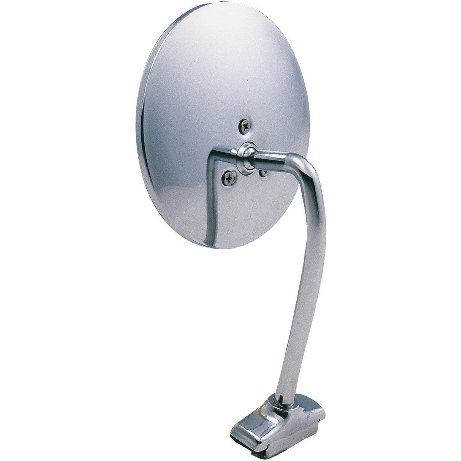 K-Source Universal Car Mirror 1705 Clamp-On Mount Chrome 4-3/8 round Fits driver