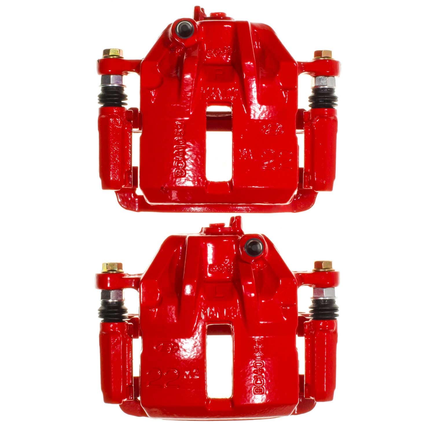 Power Stop S15186 Front Pair of High-Temp Red Powder Coated Calipers