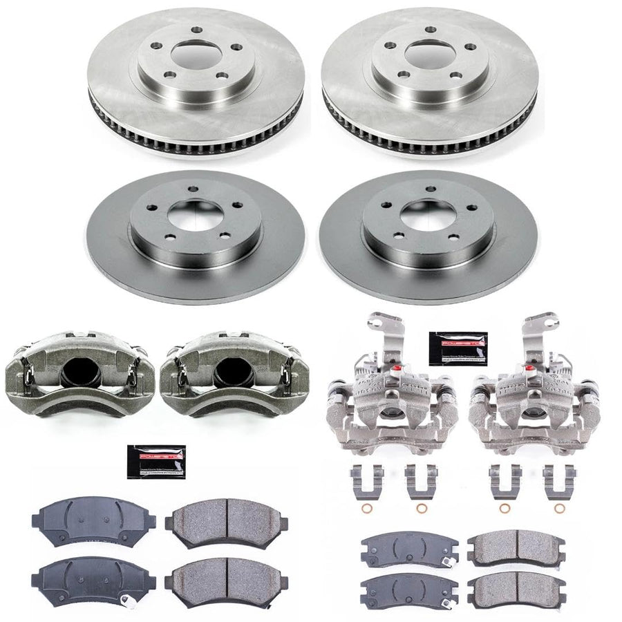 Power Stop KCOE1543B Front and Rear Autospecialty Stock Replacement Caliper Kit- OE Rotors, Ceramic Brake Pads, Calipers For Buick LeSabre, Buick Park Avenue, Pontiac Bonneville [Model Specific]