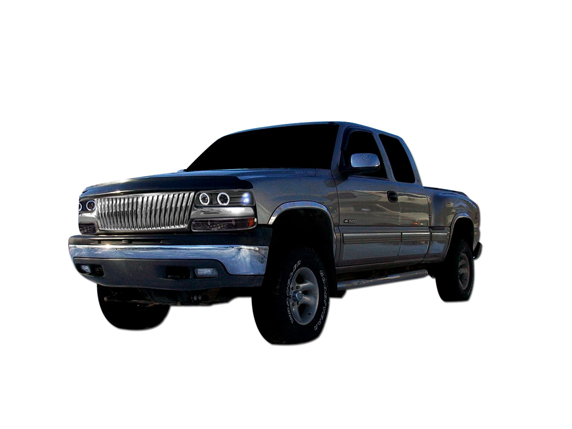 Vertical Front Hood Grille Armordillo USA 7147270 - Chrome Fits 1999-2002 Chevy Silverado 1500