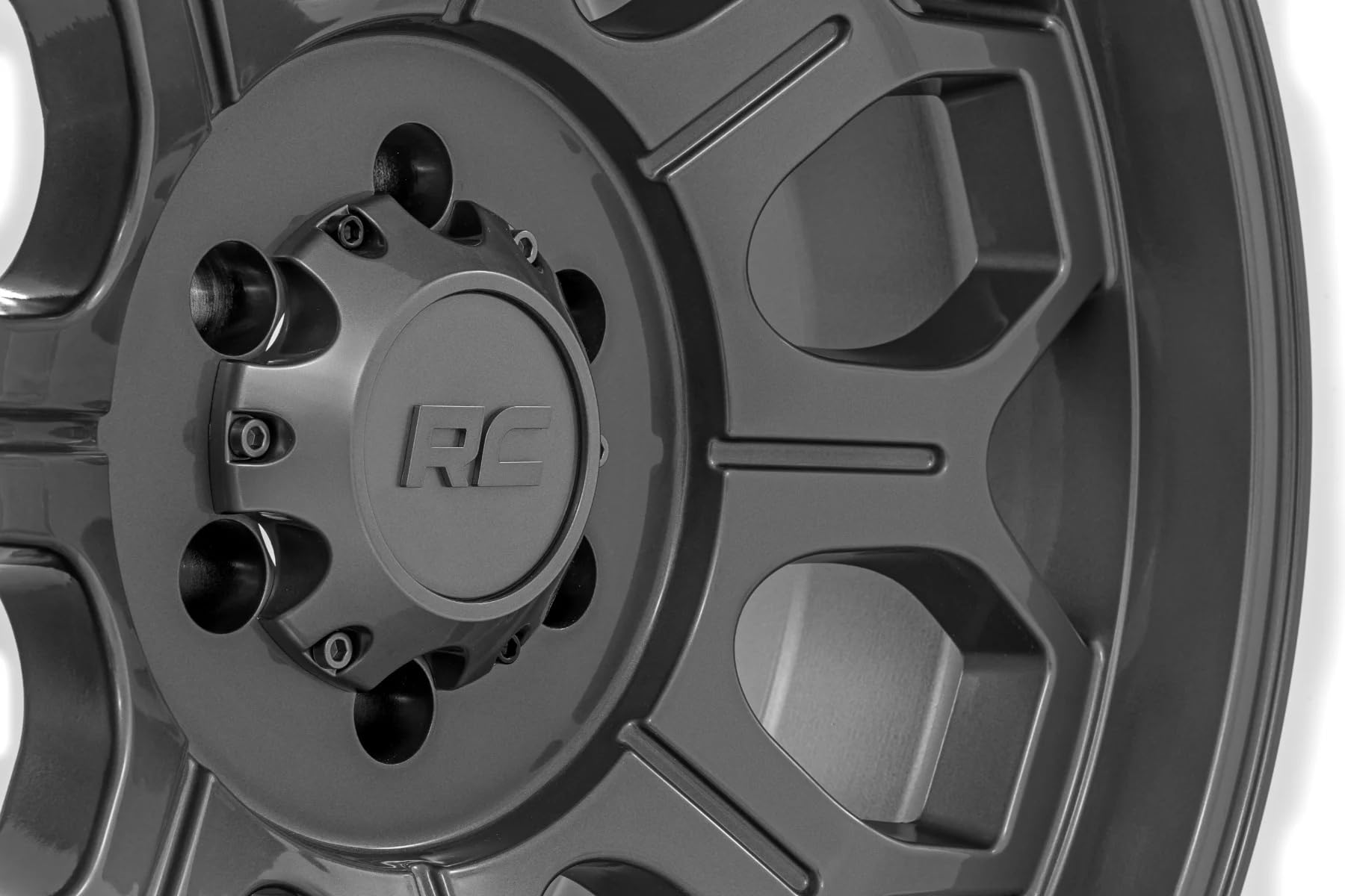77 Series Rough Country One-Piece Aluminum Wheel - 20x9, 6x5.5" Bolt Pattern, 12mm Offset, Gun Metal Gray