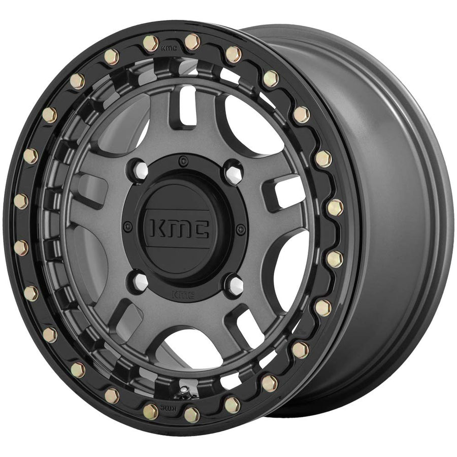 KMC KS240 Powersports 14X7 4X156 G-MTL BLK-RING 38MM - KS24047044438