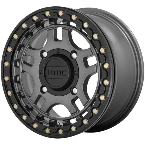 KMC KS240 Powersports 14X7 4X156 G-MTL BLK-RING 38MM - KS24047044438