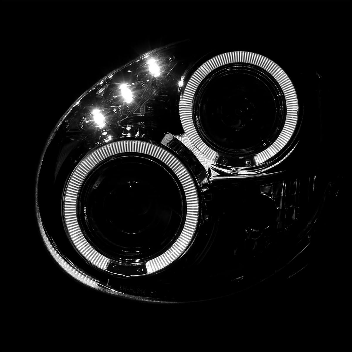 Dual Halo Projector Headlights Black SPEC-D TUNING Compatible with 2002-2003 Subaru Impreza, Left + Right Pair Headlamps Assembly