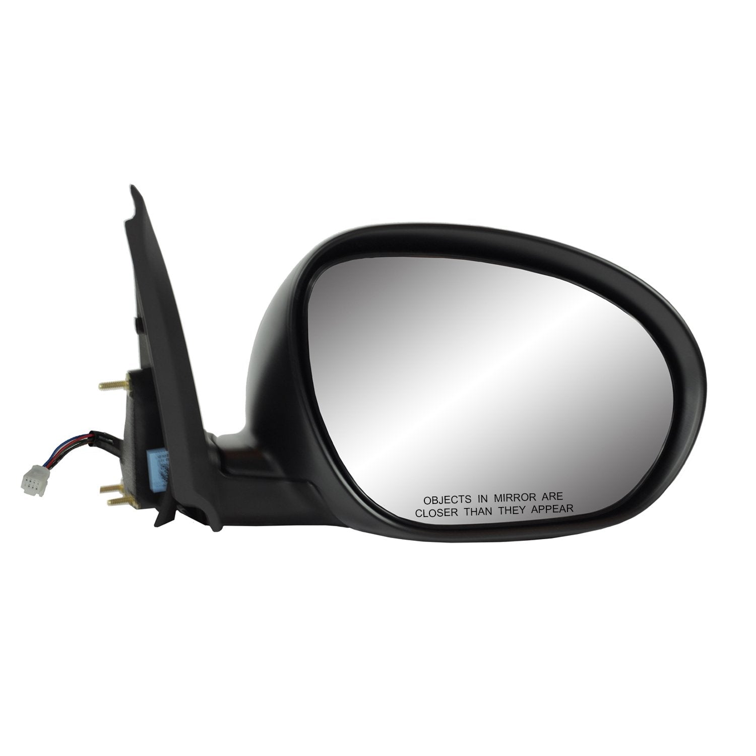 Mirror Passenger Side for Nissan Juke, Textured Black w/PTM Cover, Foldaway, Heated Power