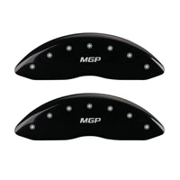 Caliper Covers MGP 23222SMGPBK (Black Powder Coat Finish, Engraved Front and Rear: MGP, Silver Characters, Set of 4)