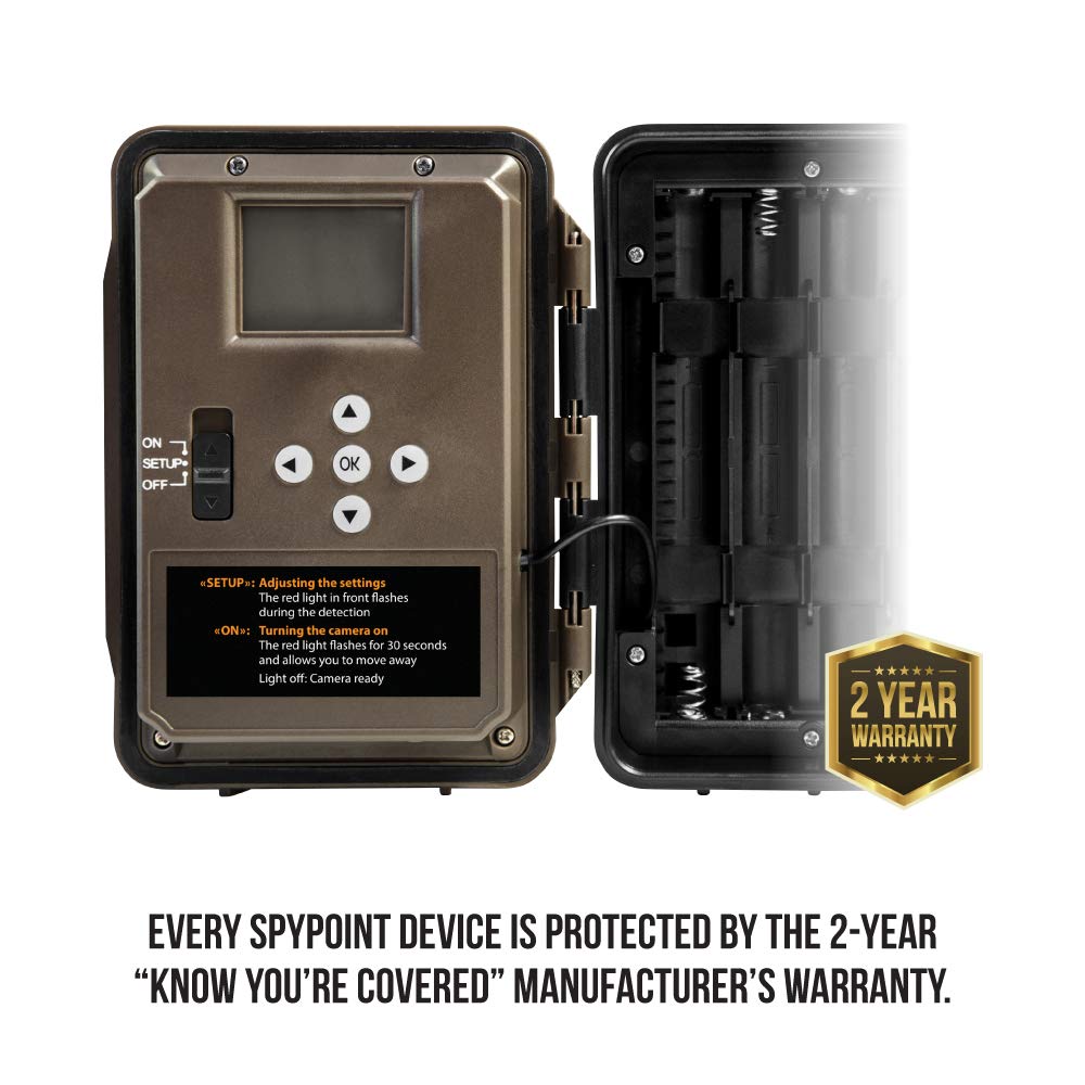 SPYPOINT Trail Camera FORCE-20 20MP HD Video w/ 48x High Power LEDs & Infrared Boost Tech for GREAT NIGHT IMAGE, 80' Flash Range, Low Glow Backlit Setup LCD Screen | NON-Cellular