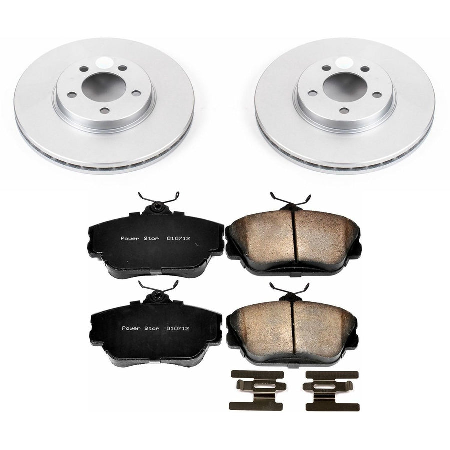 Power Stop CRK1318 Brake Rotor Coated & Ceramic Brake Pads- front For Taurus, Taurus, Thunderbird, Continental, Mark VIII, Cougar, Sable [Model Specific]