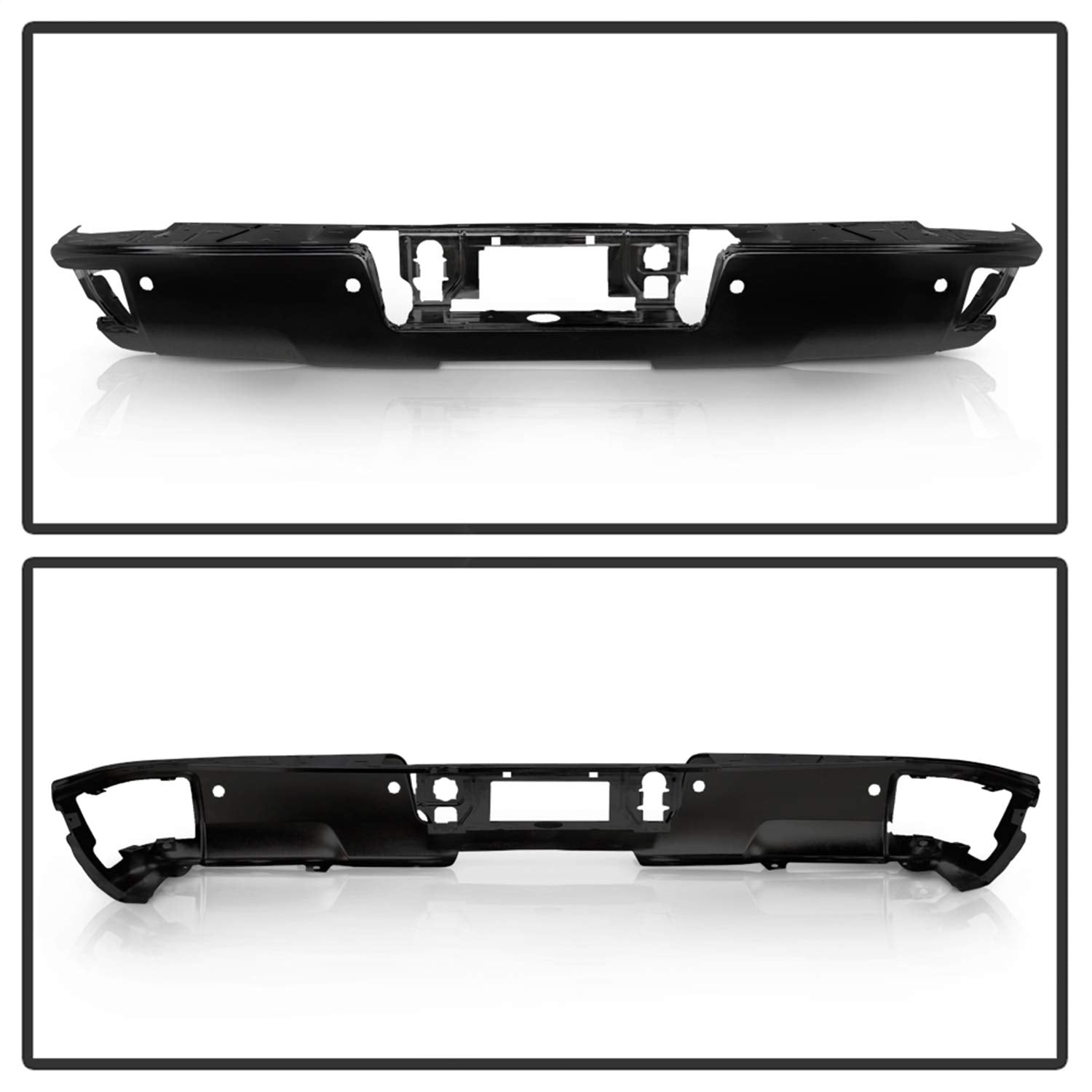 Chevy 1500 14-18 / GMC Sierra 1500 14-18 Spyder (with Park Assist Sensor Holes Bumper Shell Only Hardware NOT Included) Rear Steel Bumper - Black (Part Link # GM1102563 OEM # 23112252)