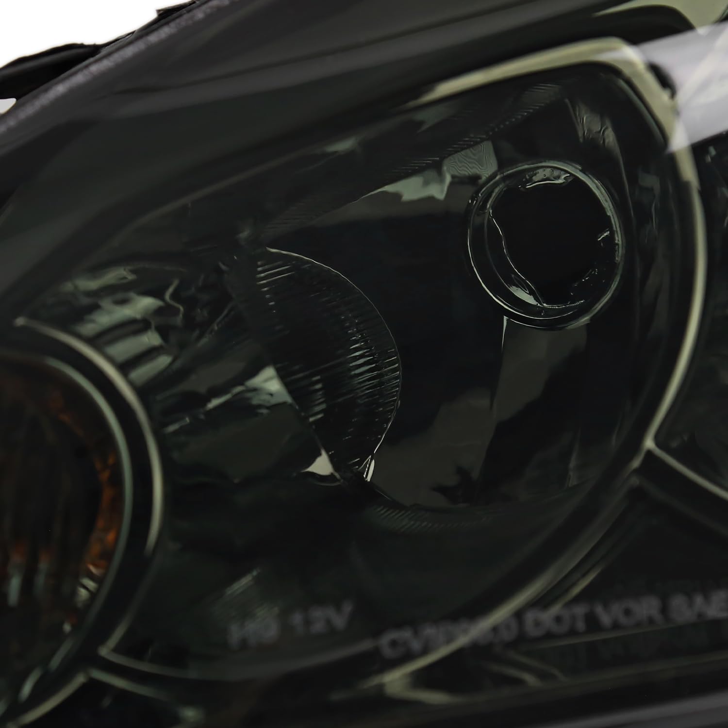 Smoke Headlights w/LED Strip Spec-D Tuning Compatible with 2006-2013 Chevy Impala, 2006-2007 Monte Carlo, Left + Right Pair Headlamps Assembly