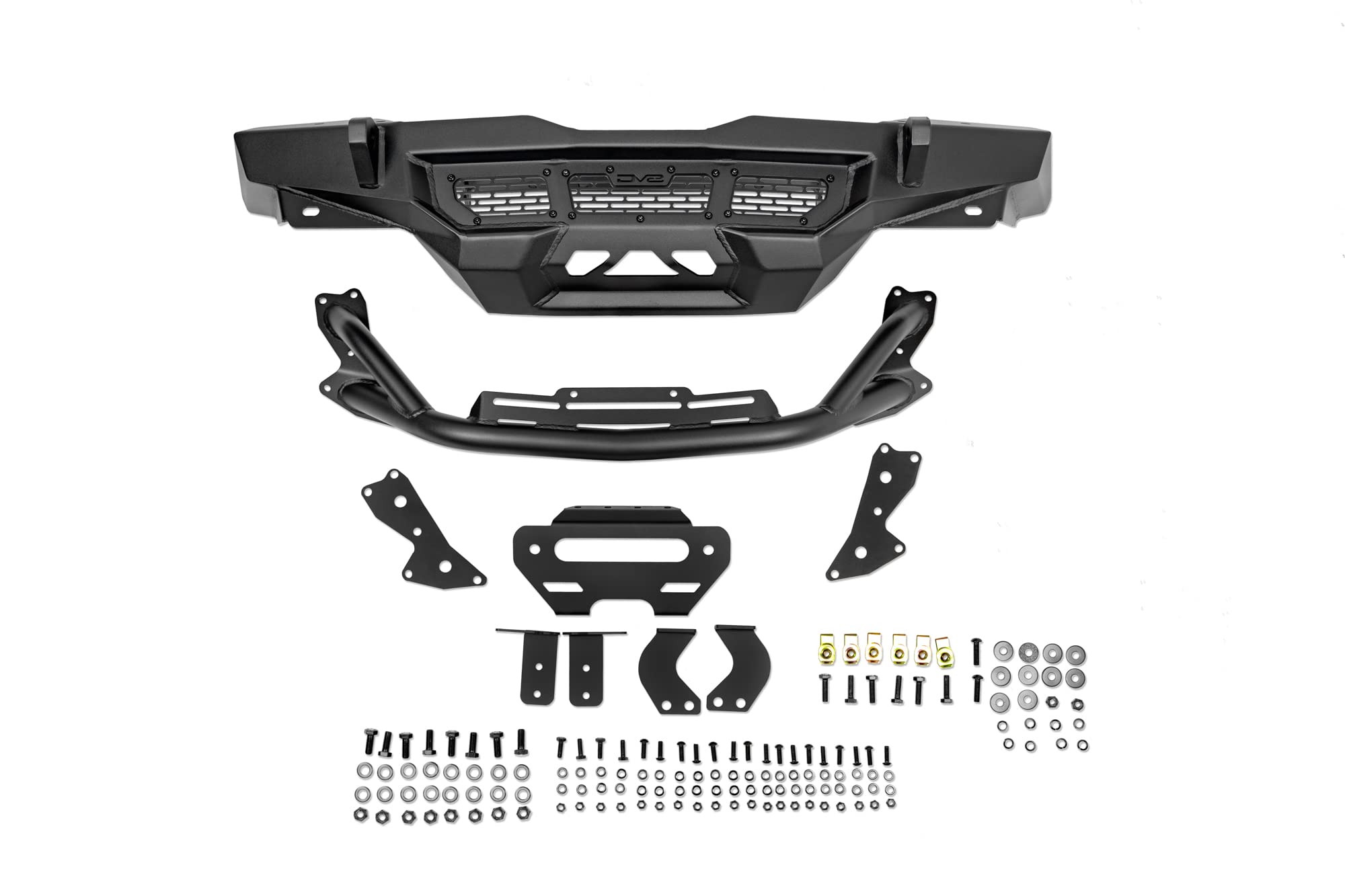 Offroad DV8 Spec Series Front Bumper for 2018-2025 Jeep Wrangler JL & Gladiator JT | Mount LED Light Bar, Pod Lights, or Round Lights | Accepts Multiple Size Winches | Bull Bar For Protection
