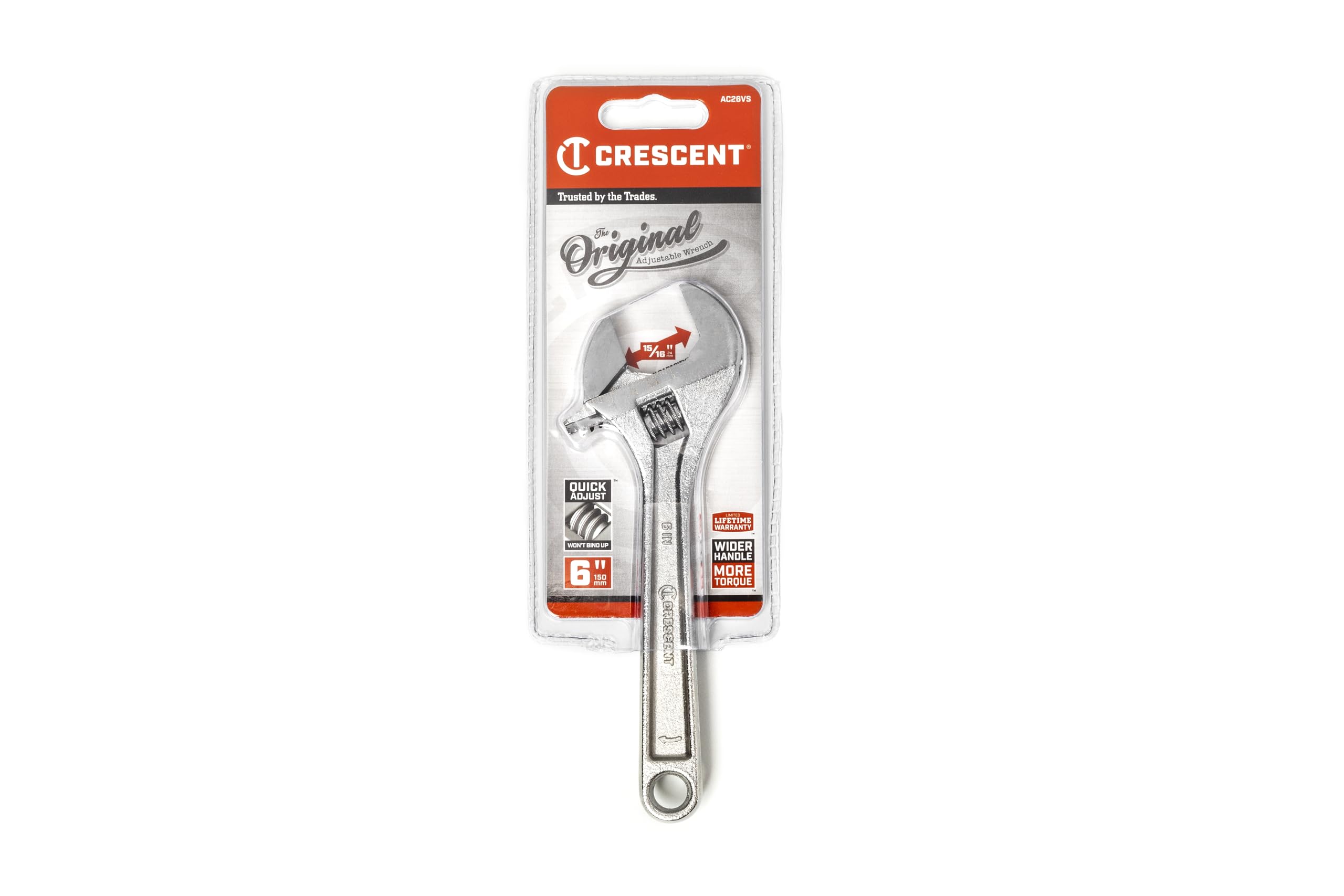 Locking C-Clamp Crescent with Swivel Pad Tips - Heavy-Duty Adjustable Clamp with Hex Key Recess & Compound Action - C11CCSVN - 11", Red