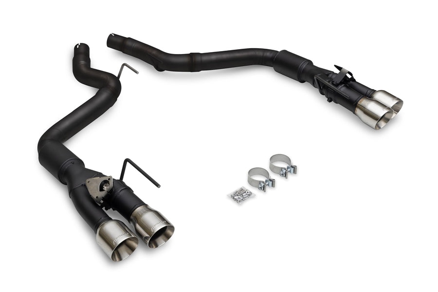 Outlaw Series Flowmaster 818164 Axle-Back Exhaust Kit 3 Inch 409 Stainless Steel with 4 Inch Polished Quad Tips with Valves Compatible with 2024 Ford Mustang GT 5.0L Coyote and 2.3L EcoBoost