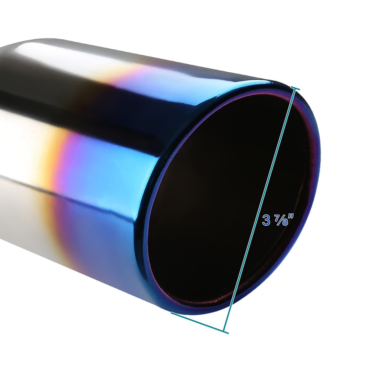 3.875" Slant Titanium Burnt Stainless Steel Exhaust Muffler Tip SPEC-D TUNING 2.5" Inlet
