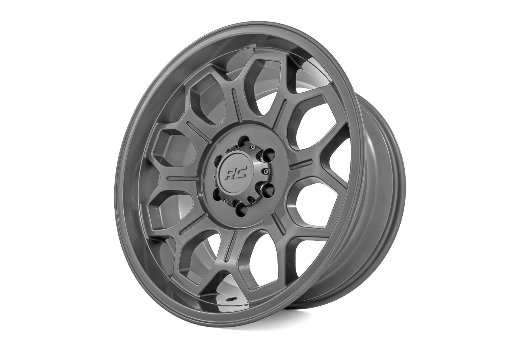 One-Piece Rough Country Series 77 Wheel-20x10, 6x5.5 Bolt Pattern, 25mm, Gun Metal Gray Wheel with Painted (20 x 10. inches /6 x 5 inches, -25 mm Offset)